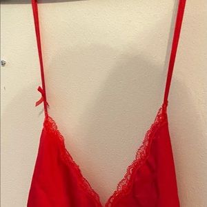 Victoria secret red lace-trimmed robe/negligee
